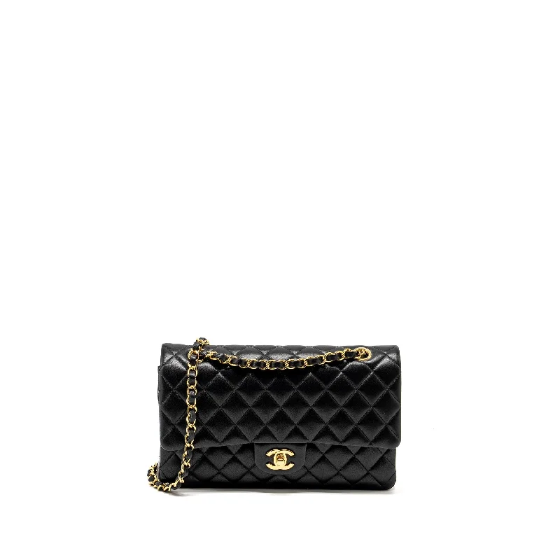 Chanel Medium Classic Double Flap Bag Lambskin Black GHW