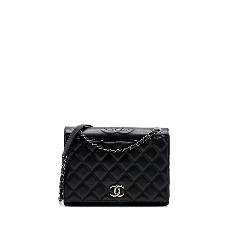 Chanel Quilted Flap Bag Calfskin Black Ruthenium Hardware