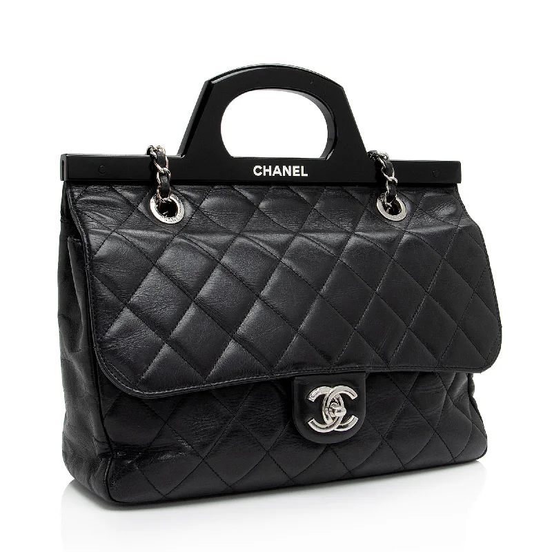 Chanel Glazed Calfskin CC Delivery Small Shopping Tote (AR0t7R)