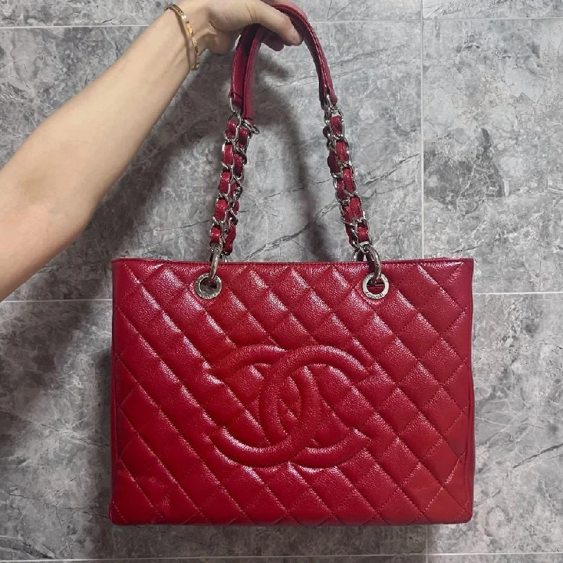 GST Caviar Grand Shopping Tote Red Leather No 17