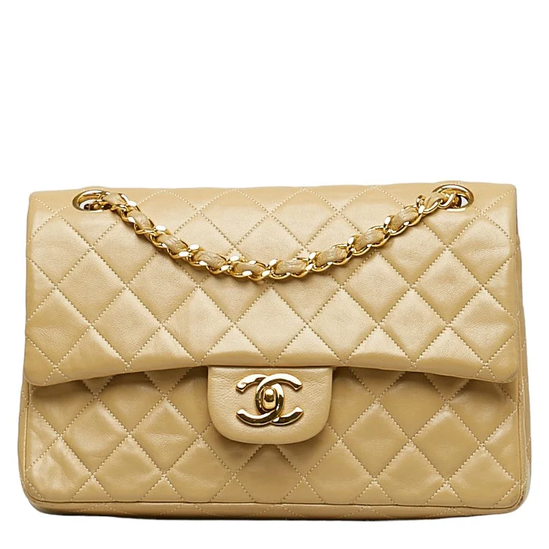 Chanel Matrace 23 Cocomark Double Flap Gold  Chain houlder Bag Beige   CHANEL