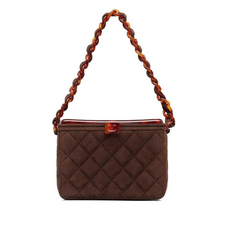 Chanel Matrases Cocomark Chain Vanity Bag Brown wedish Lady Chanel