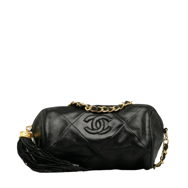 Chanel Matrases Cocomark Tassel Mini Chain houlder Bag Black   CHANEL