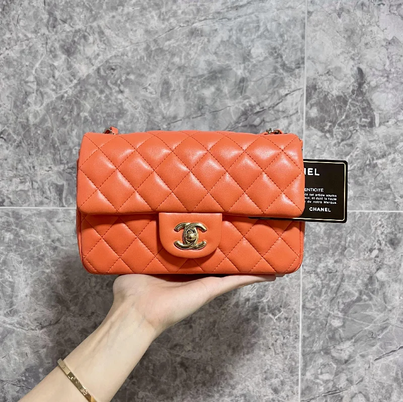 Mini Rectangular Classic Flap Lambskin Orange No 30