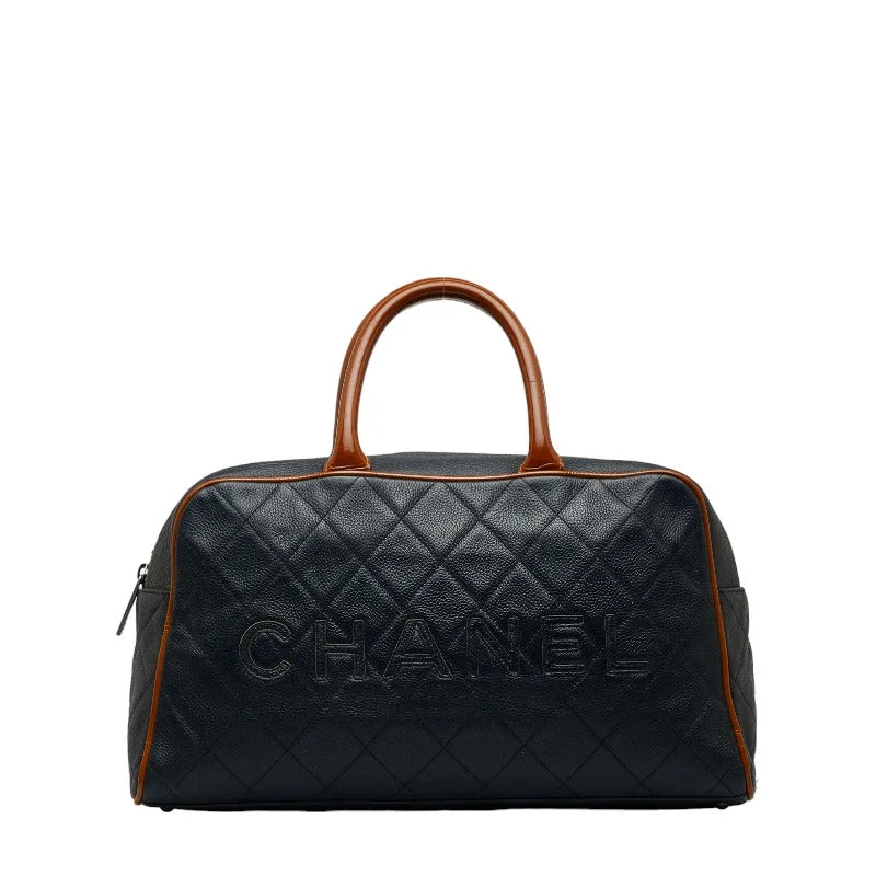 Chanel Brown Caviar Bowling Bag 27