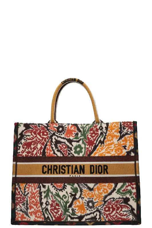 CHRISTIAN DIOR Paisley Book Tote Large Brown Orange