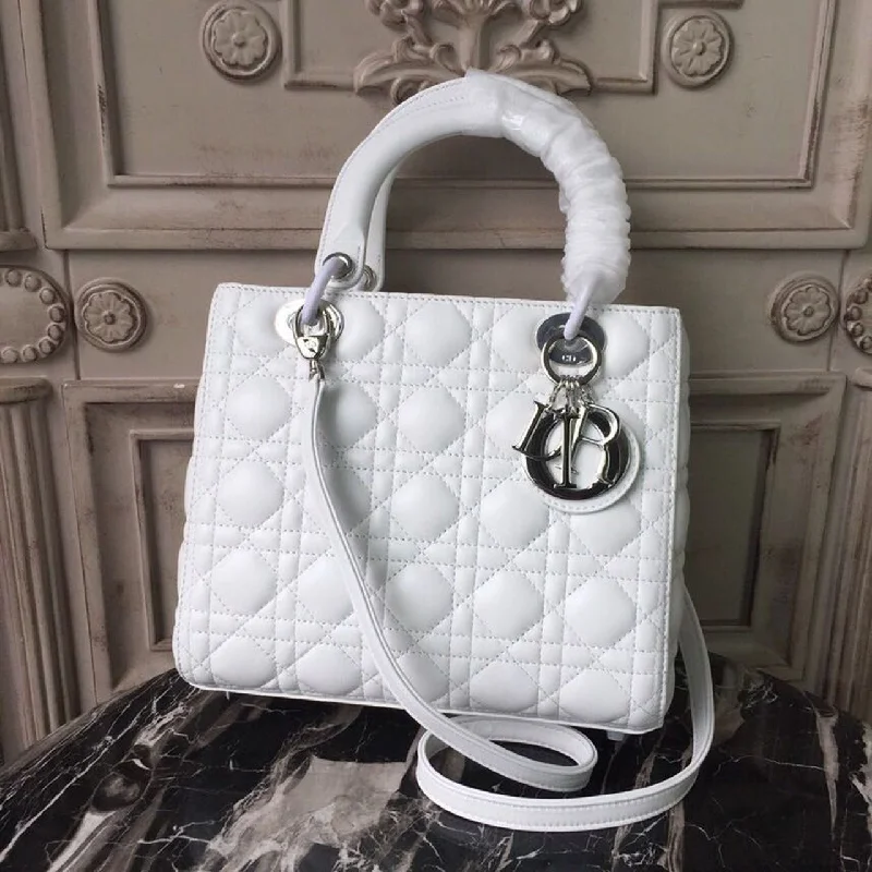 Christian Dior MeChristian Diorum Lady Bag White Silver Hardware For Women 24cm/9in  M0565BNGE_M030